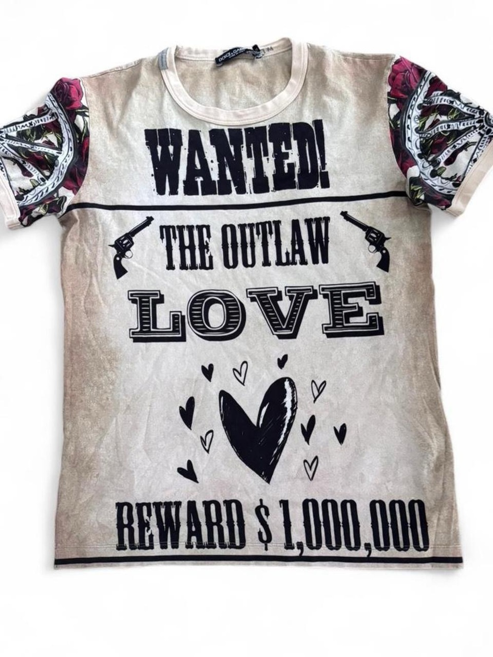 Vintage Rare Dolce & Gabbana tee “Wanted The Outlaw Love” Size 44